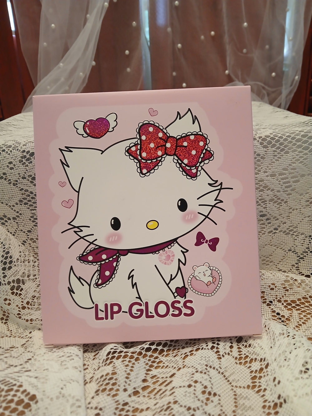 GIRABELLA Lip Gloss Set OF 6 with Cute Kitty Graphic